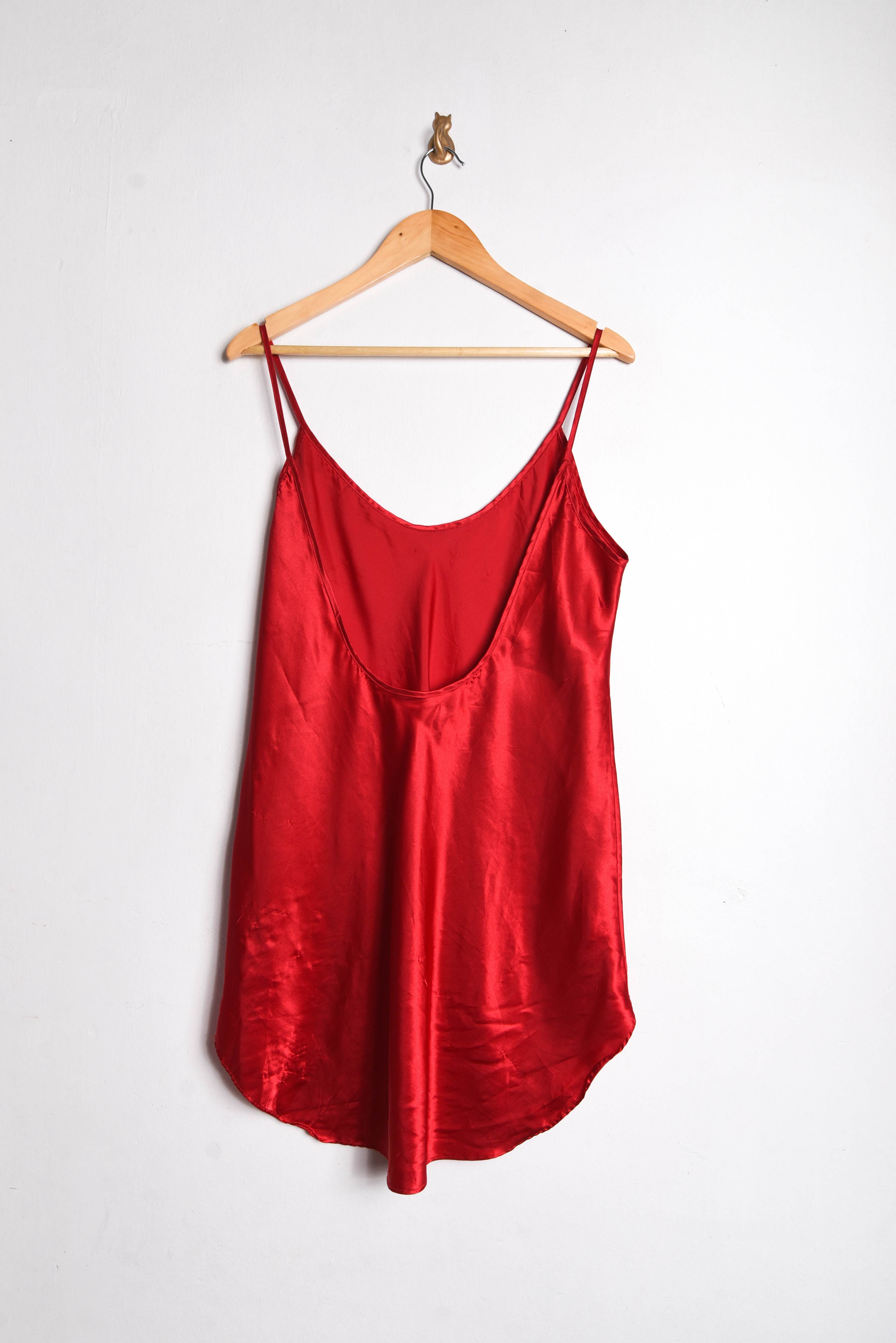 Slipdress rojo satín lencero