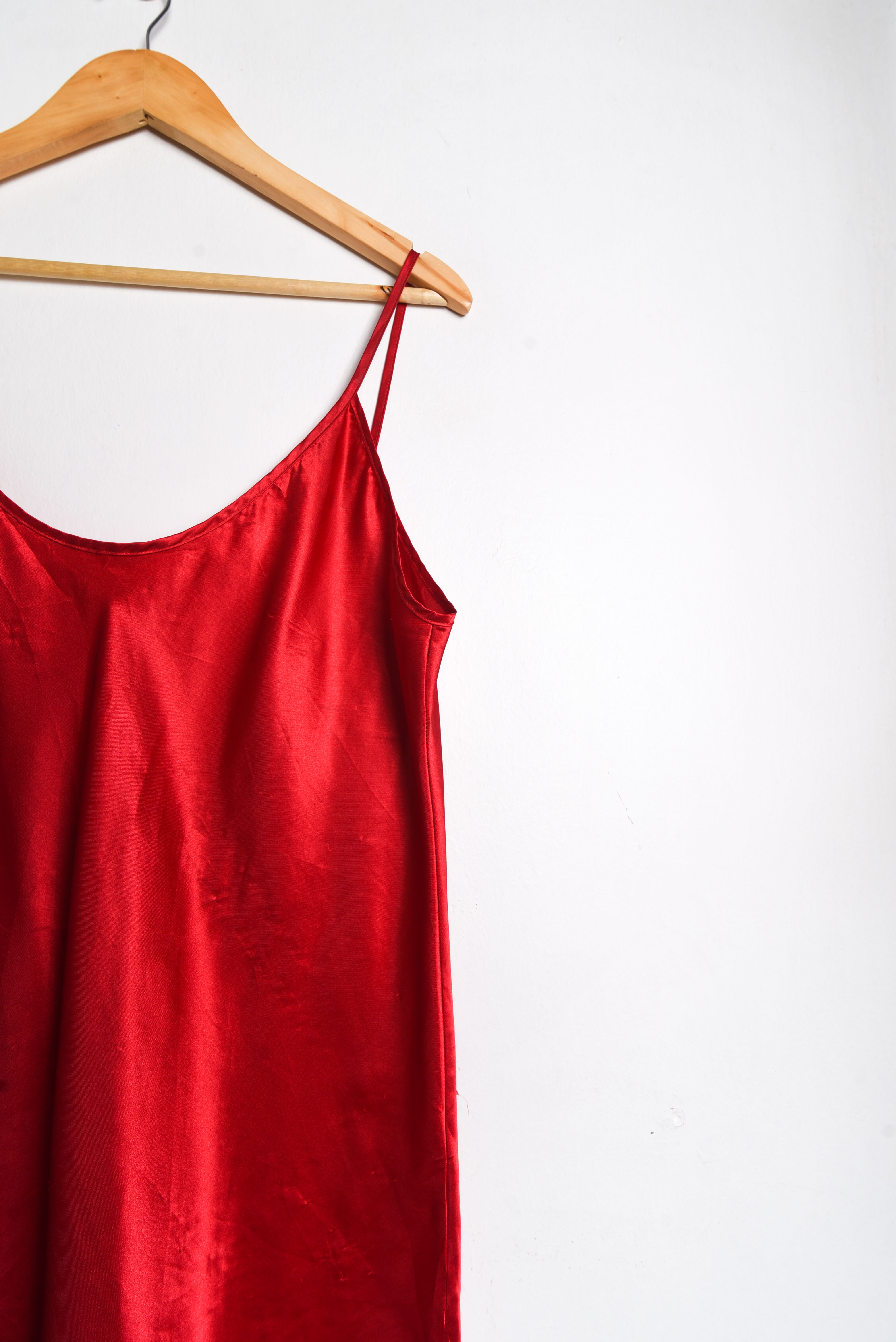 Slipdress rojo satín lencero