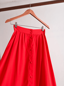 Falda true red vintage botones