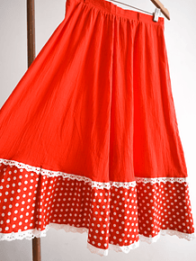 Maxi falda roja lunares vintage