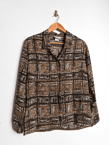 Blusa transparencia café vintage