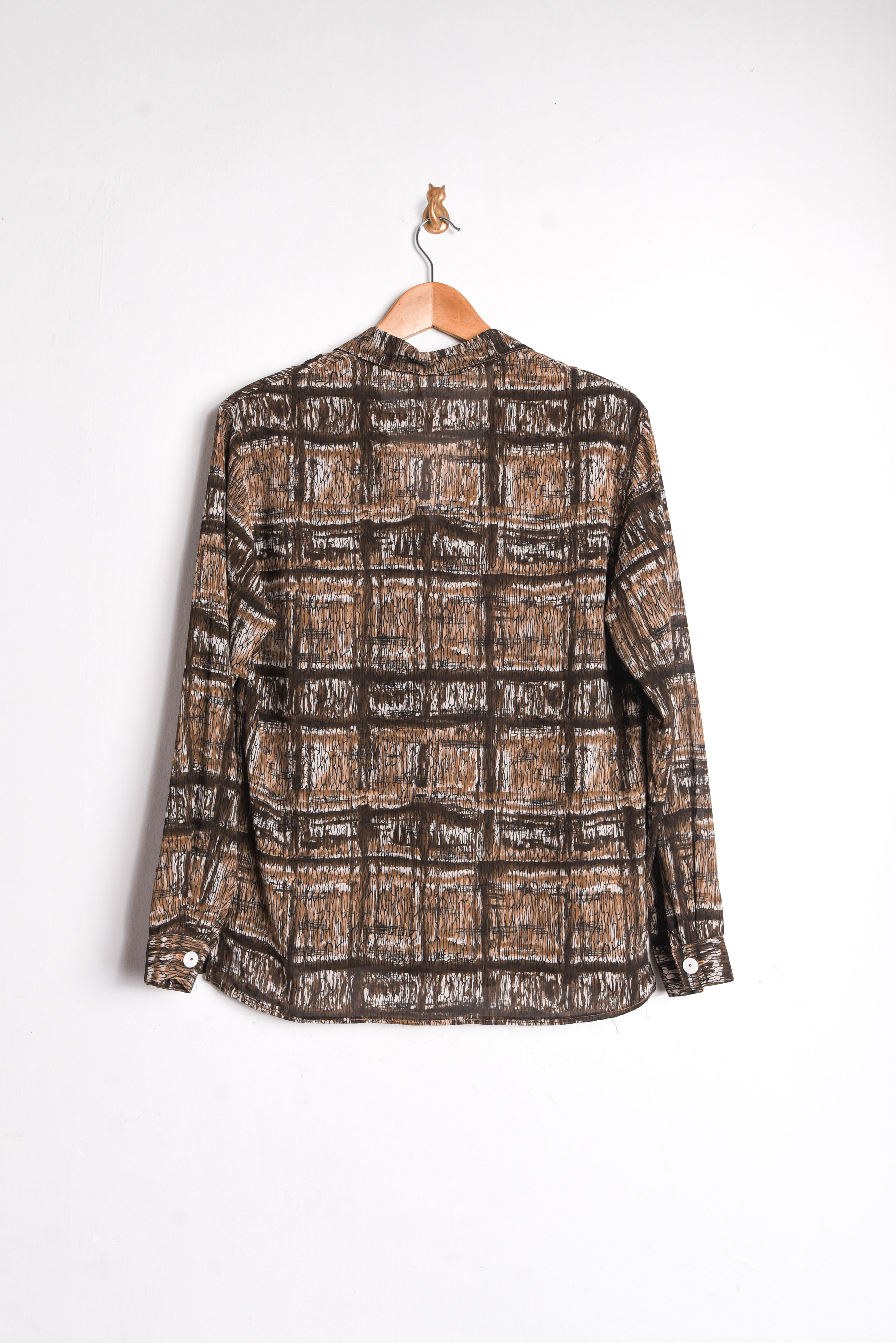 Blusa transparencia café vintage