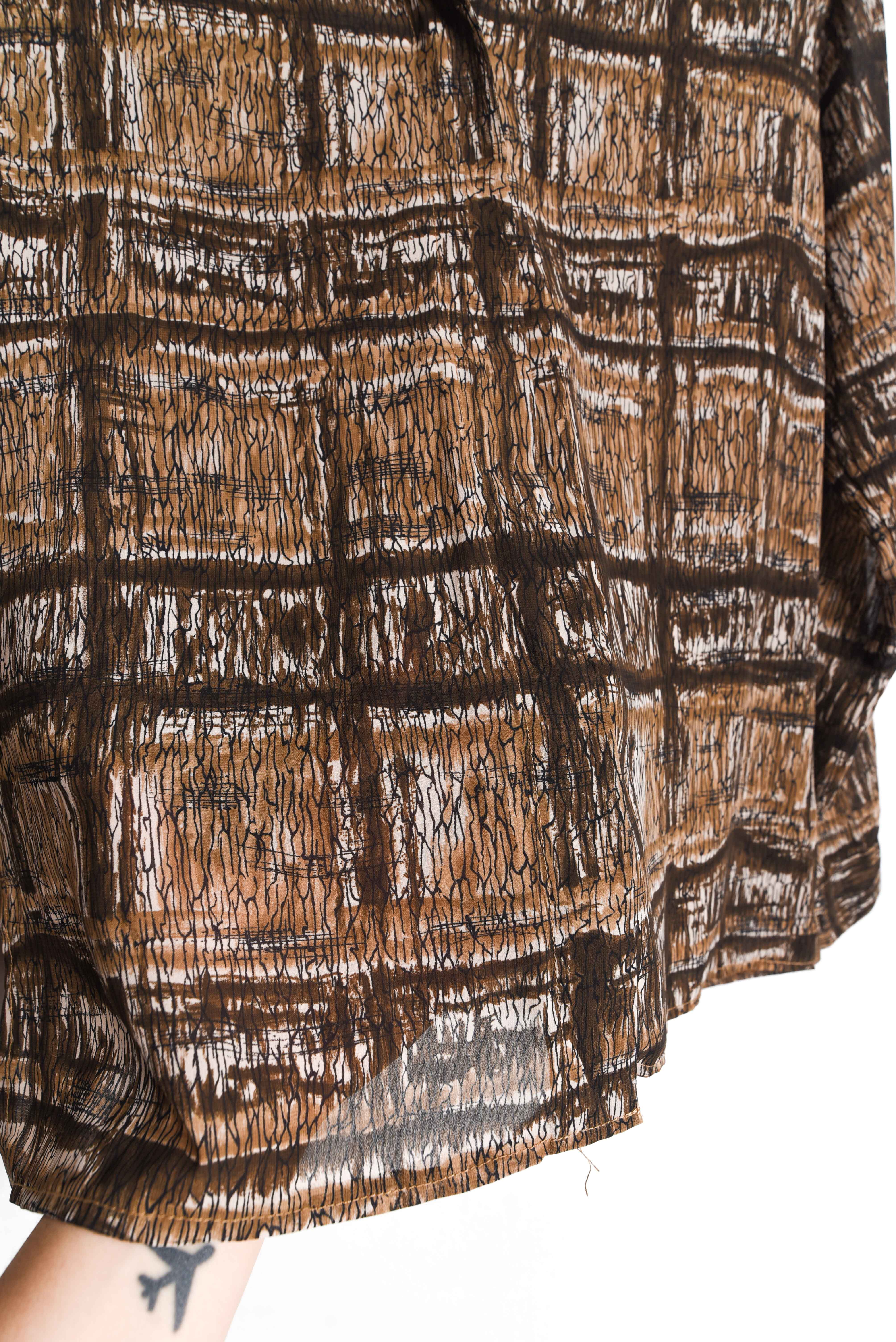 Blusa transparencia café vintage