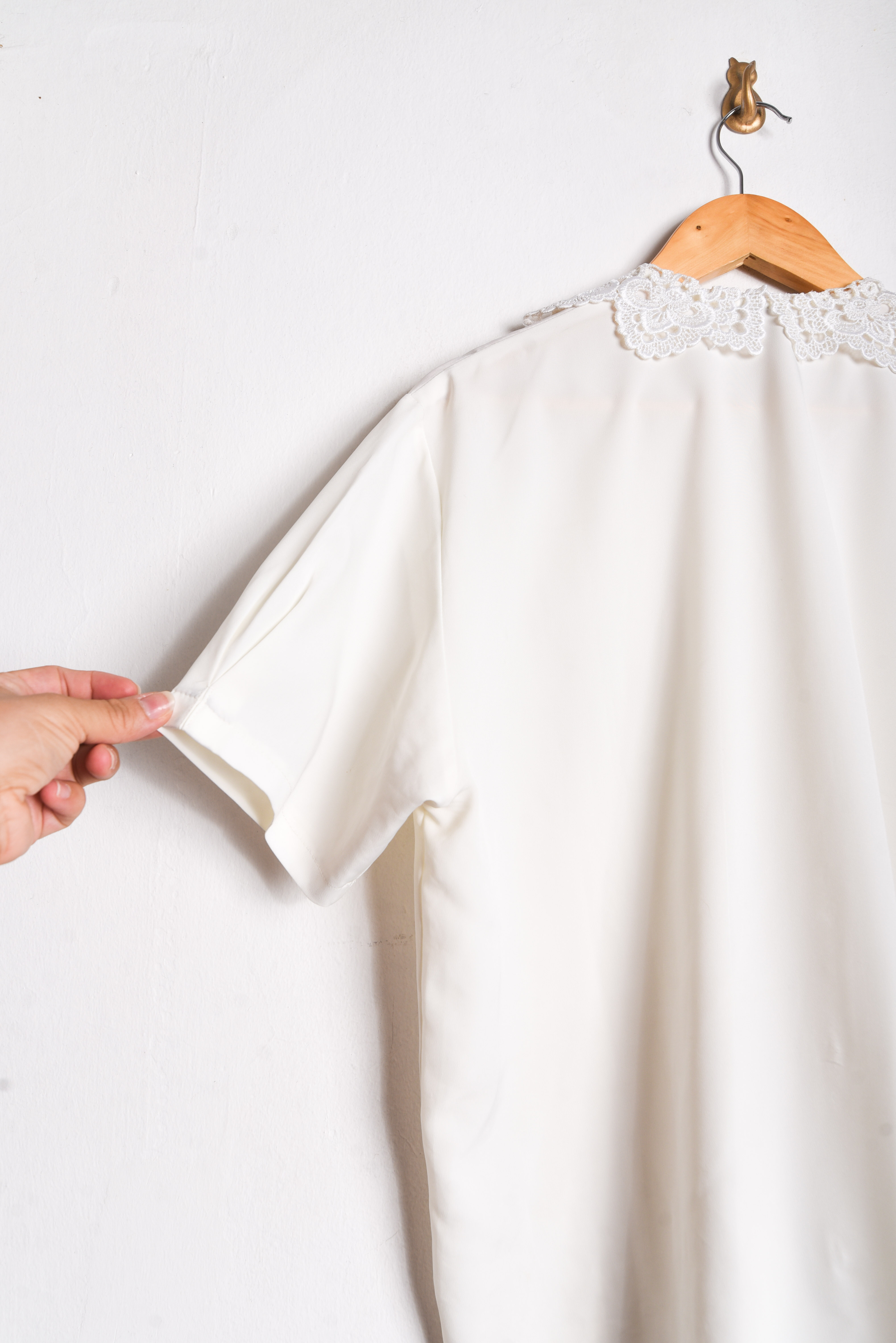 Blusa vintage marfil cuellito