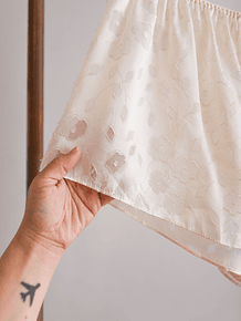 Short lencero marfil floral