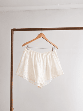 Short lencero marfil floral