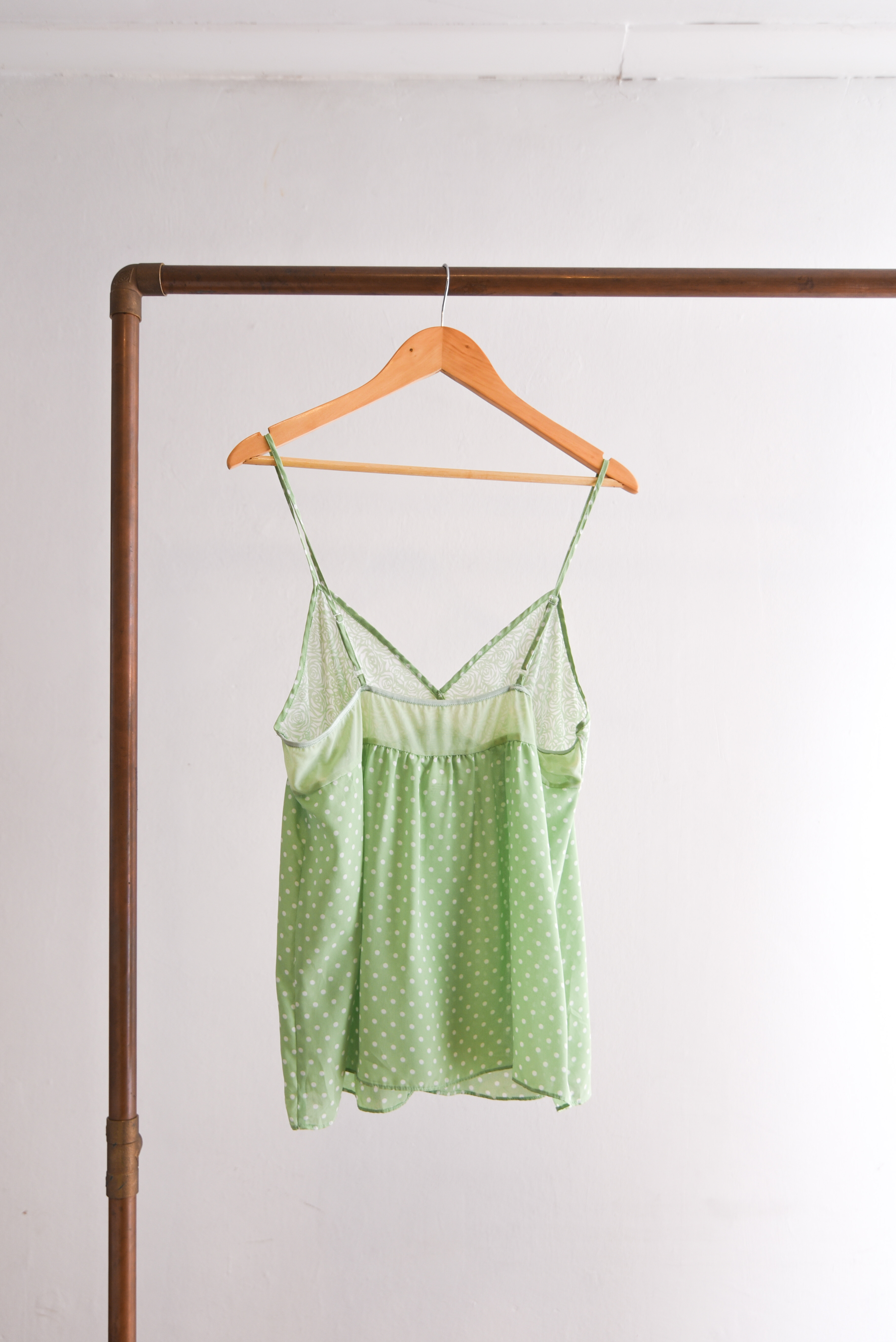 Top lencero verde lunares