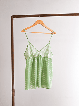 Top lencero verde lunares