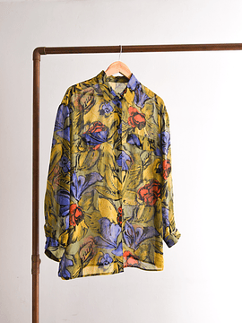 Blusón vintage transparencia floral