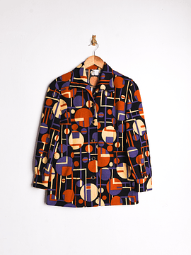 Blusa 70s geometric print
