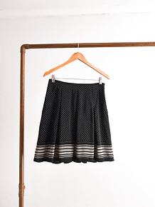 Falda negra seda dots