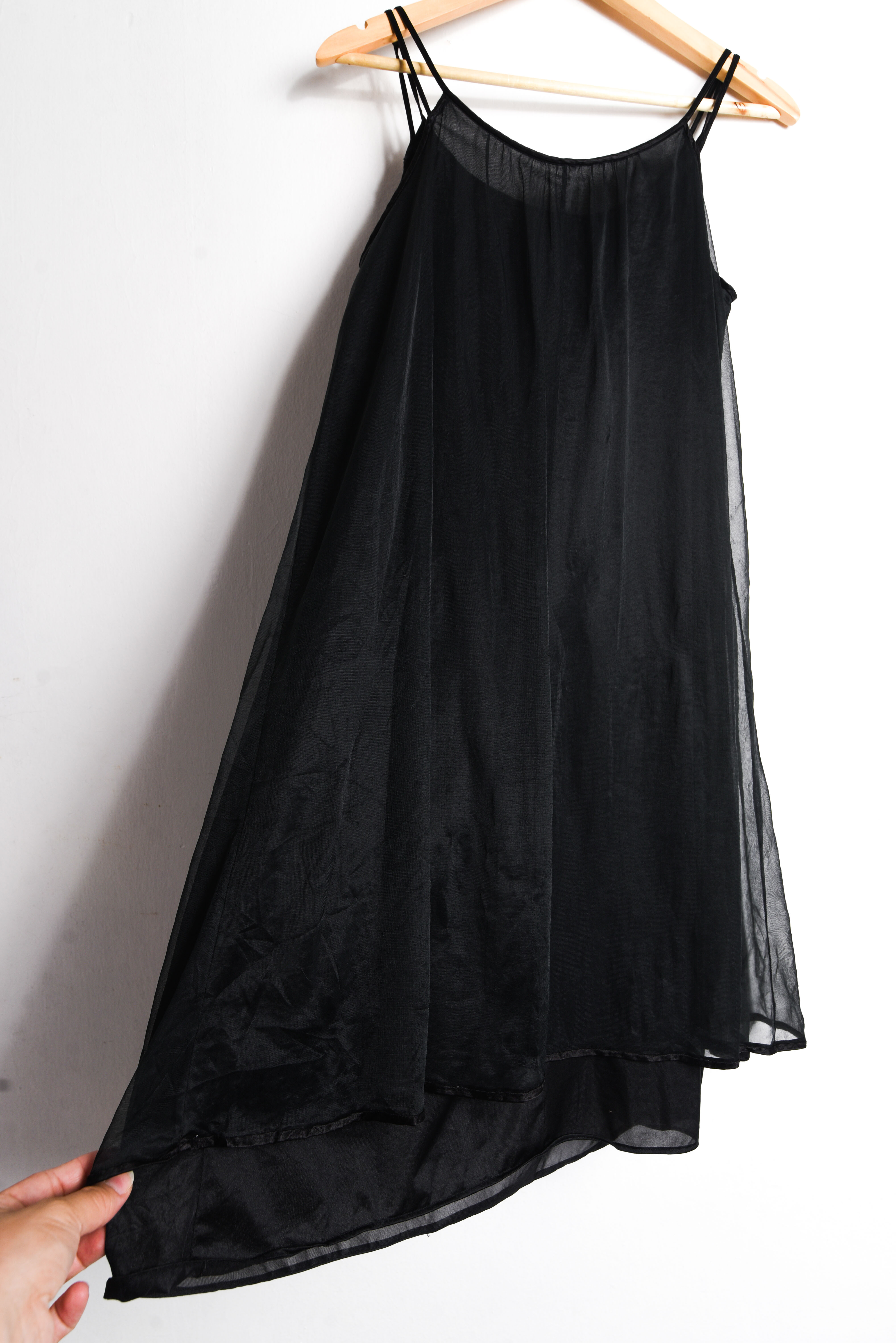 Vestido lencero negro 60s 