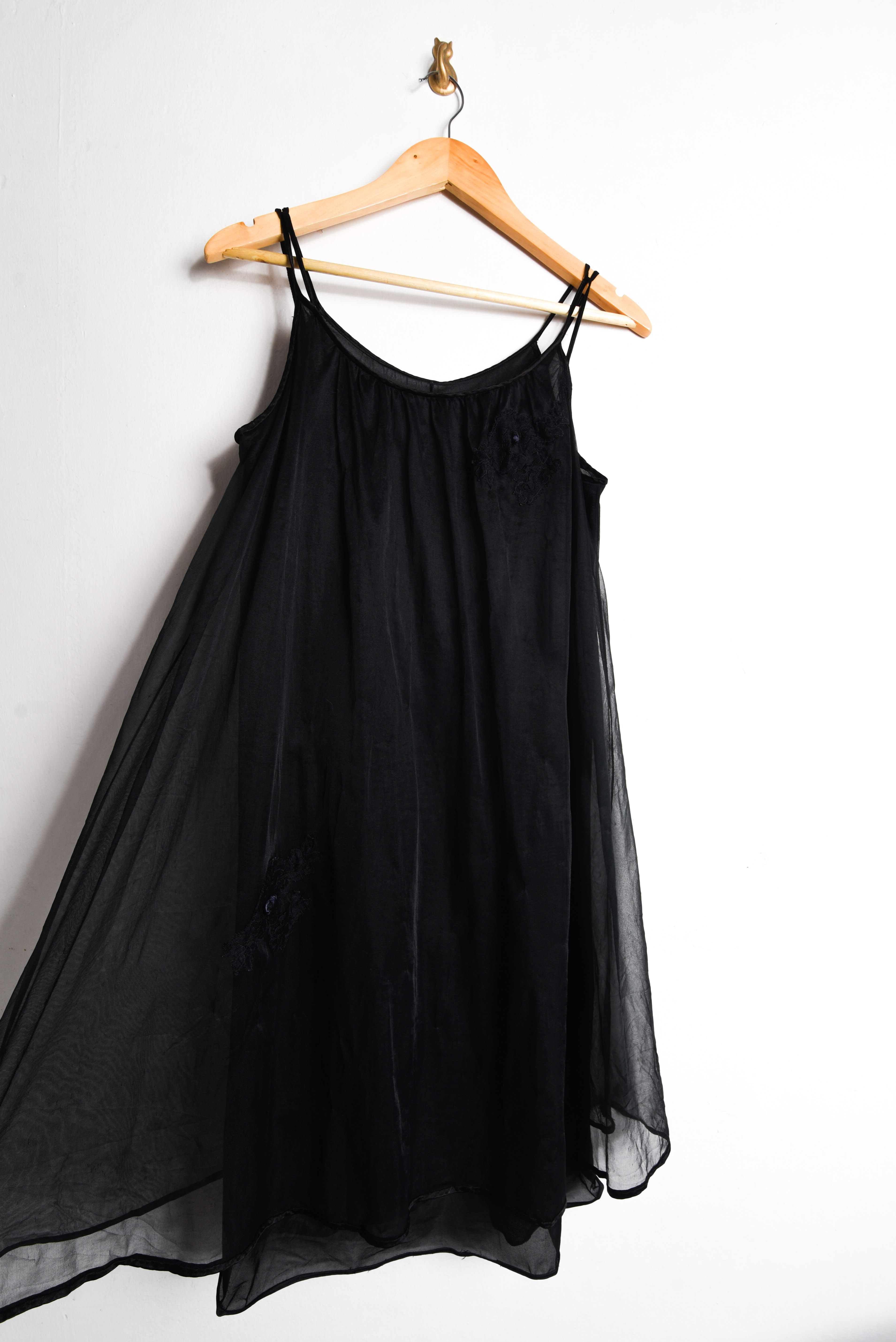Vestido lencero negro 60s 