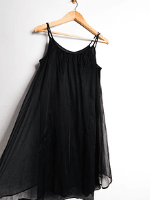 Vestido lencero negro 60s 