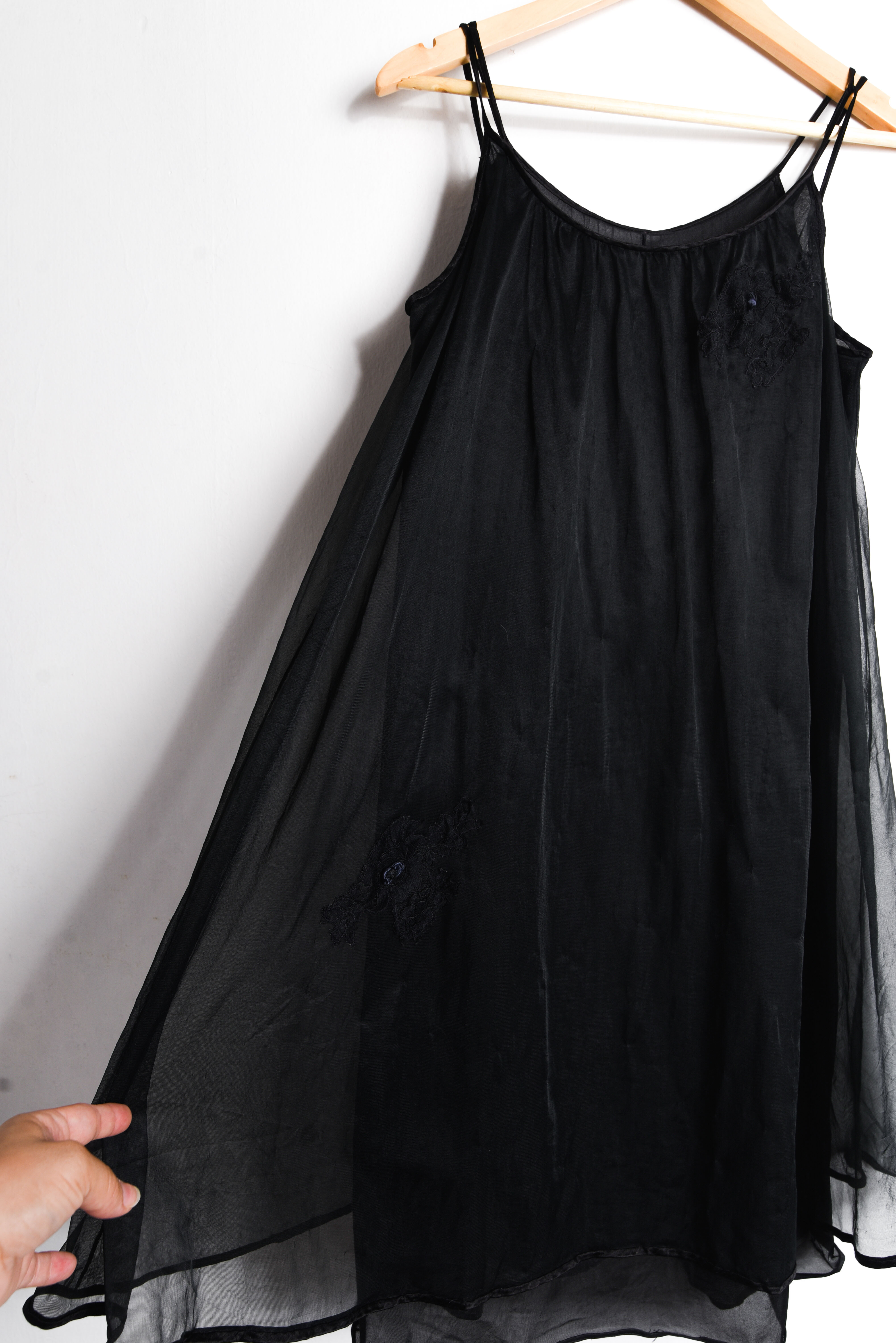 Vestido lencero negro 60s 