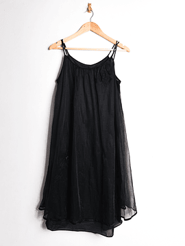 Vestido lencero negro 60s 