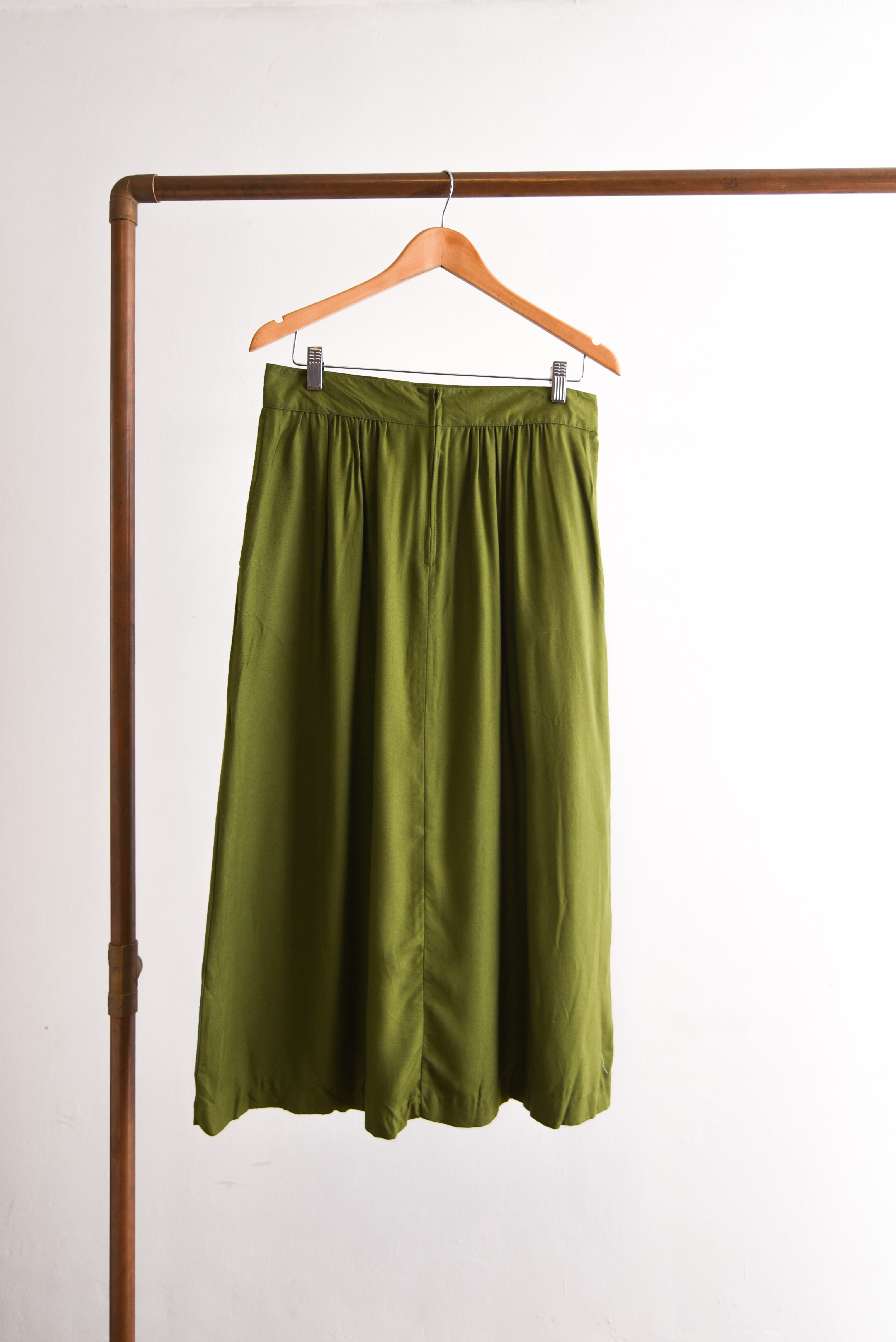 Maxi falda vintage olive green