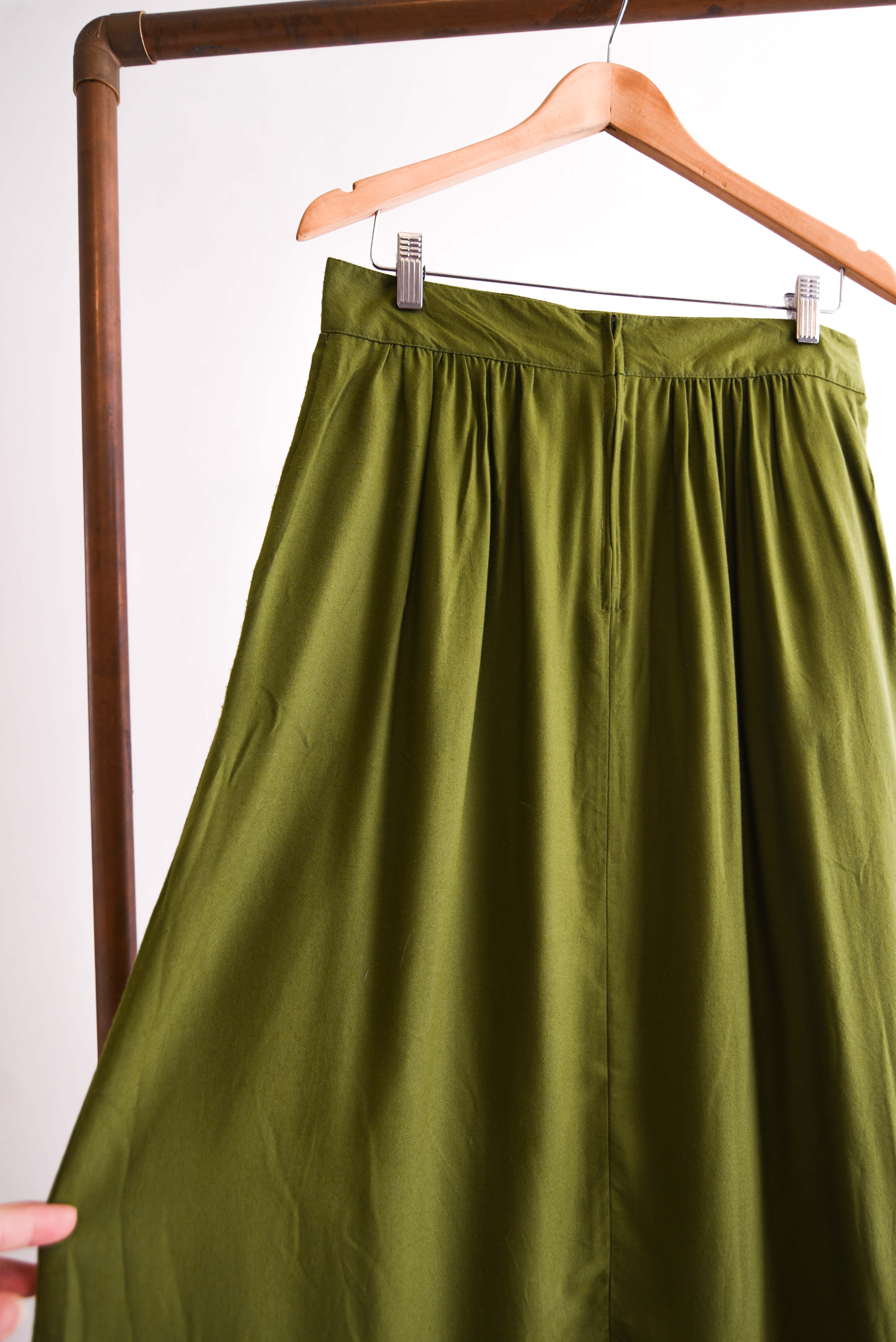 Maxi falda vintage olive green