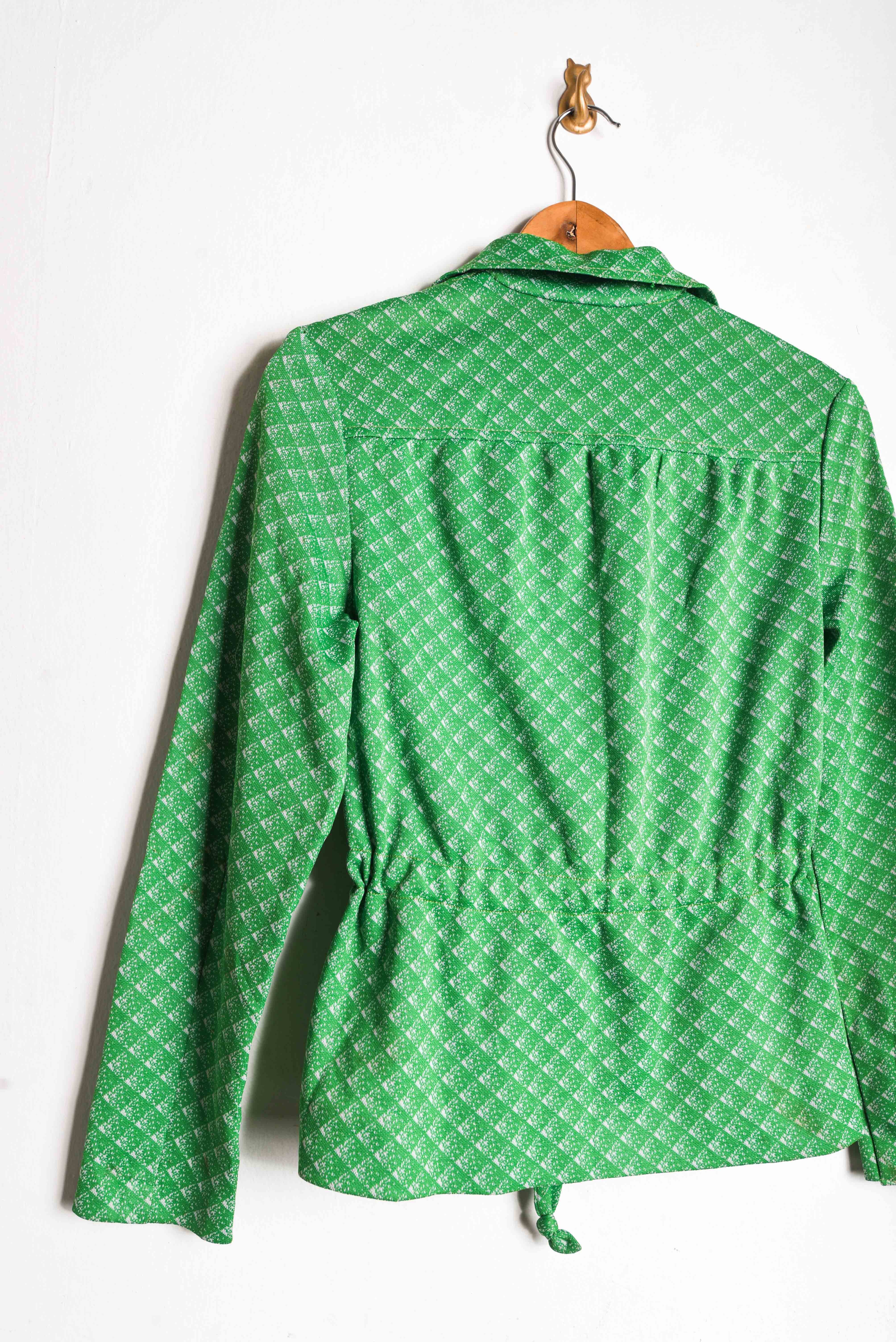Blusa verde 70s rombos