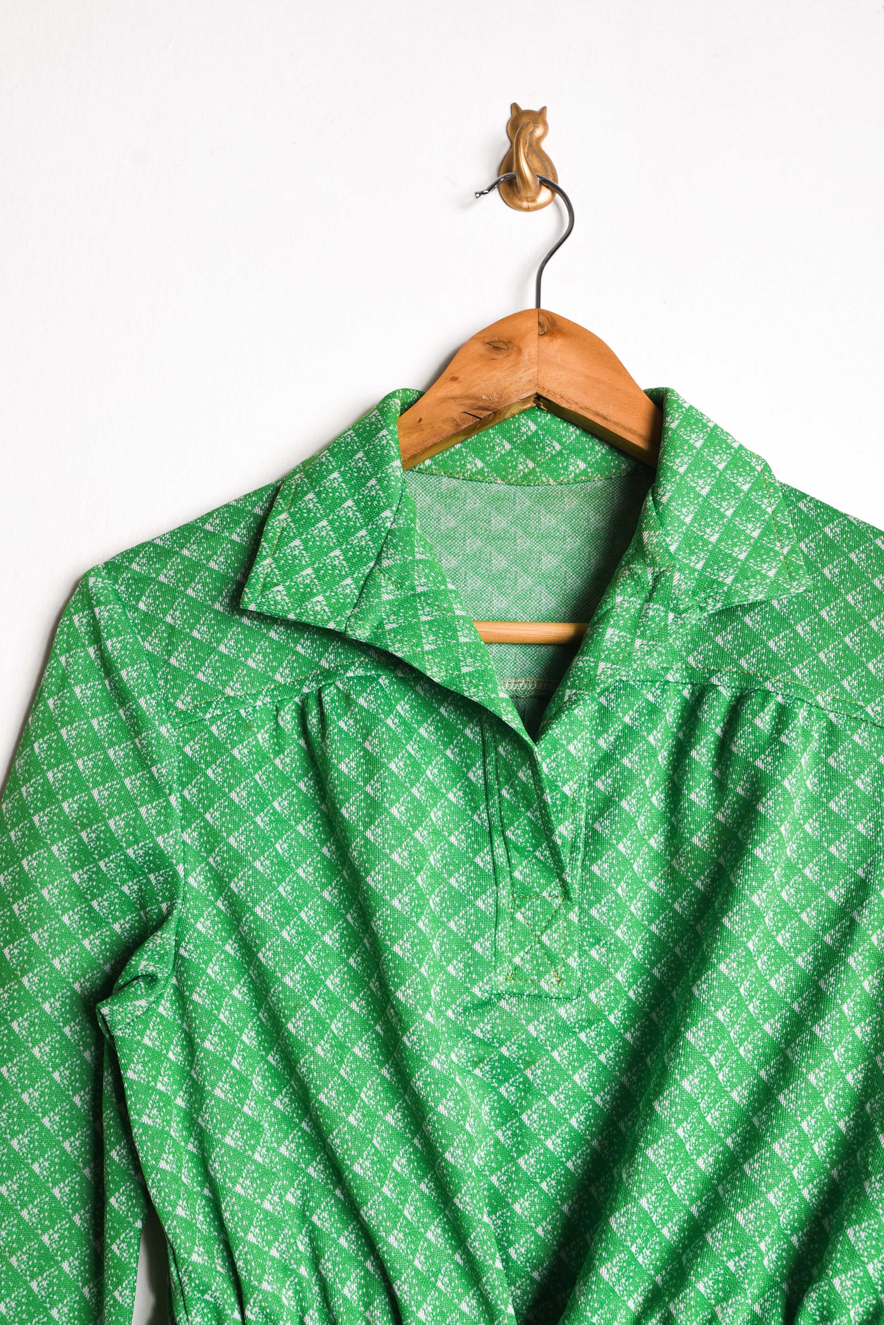 Blusa verde 70s rombos