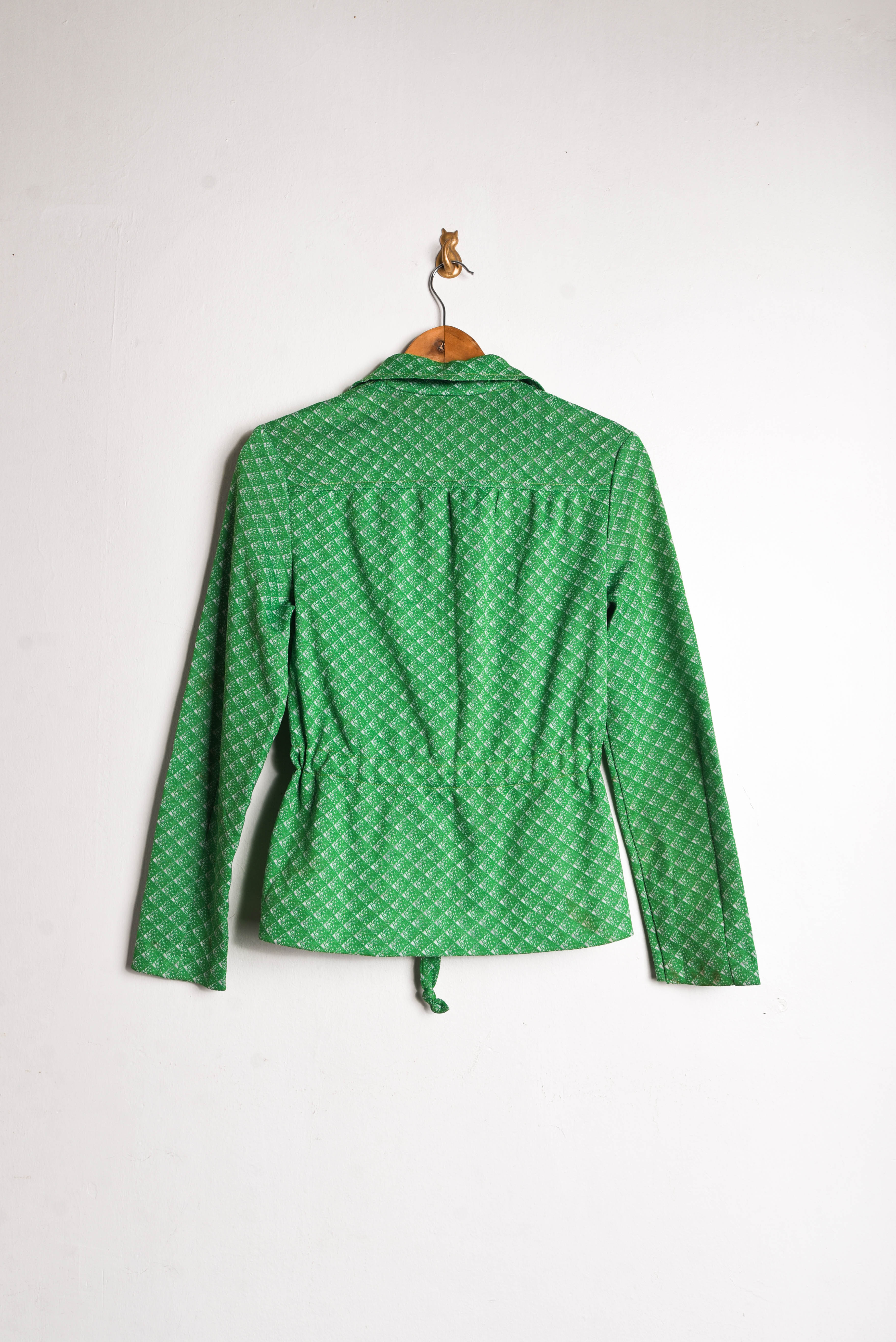 Blusa verde 70s rombos