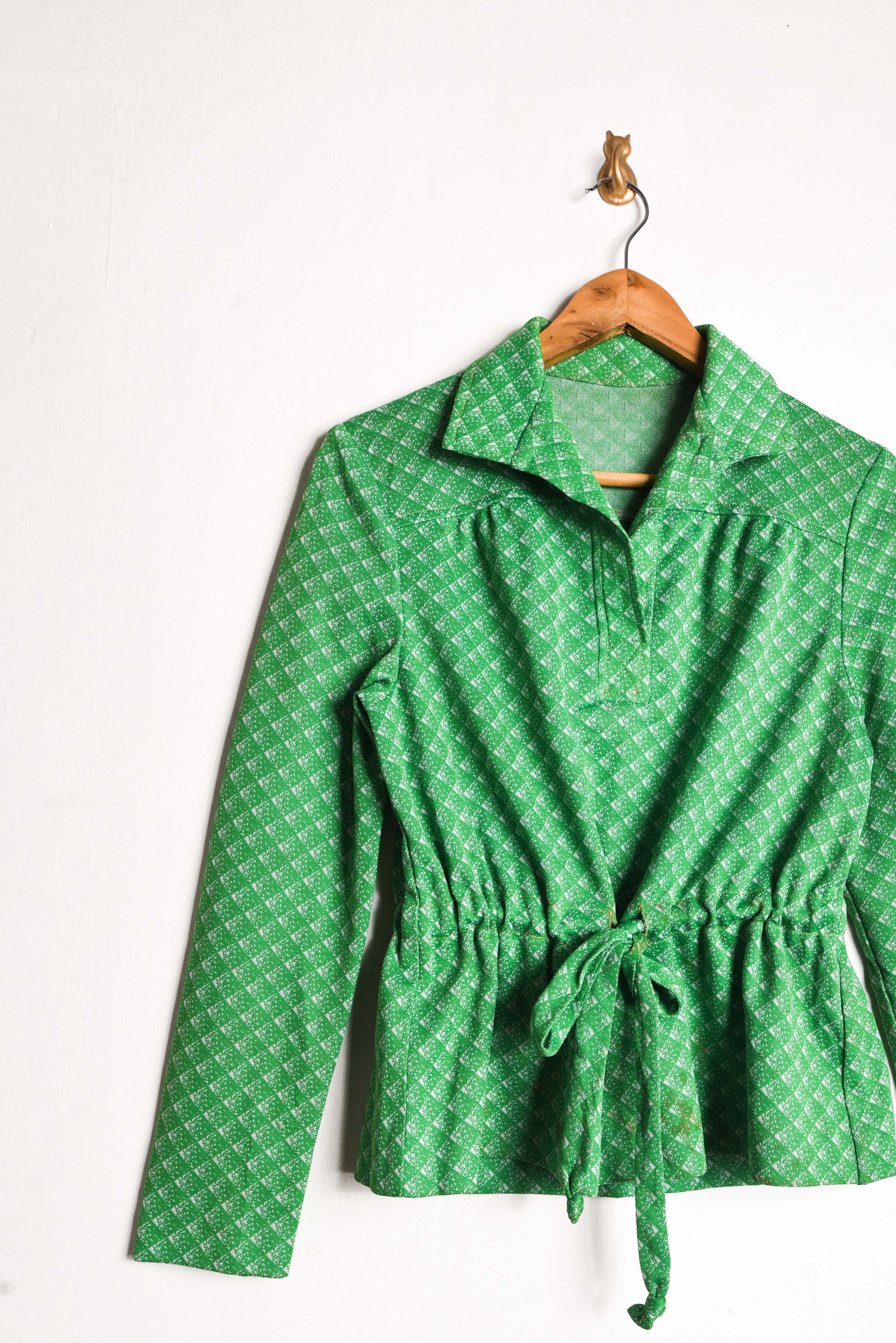 Blusa verde 70s rombos