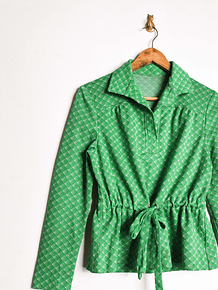 Blusa verde 70s rombos