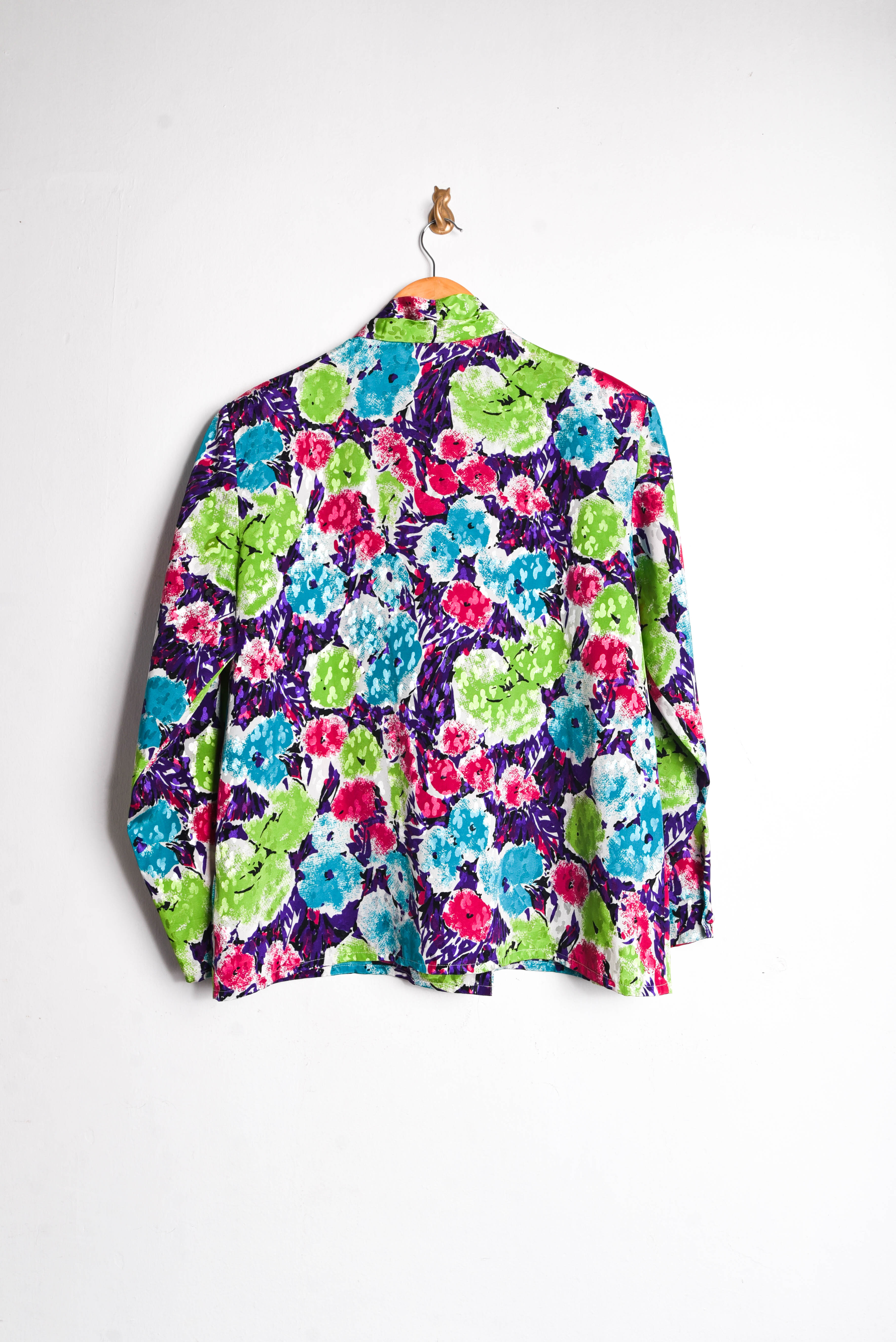Blusa floral 80s satín