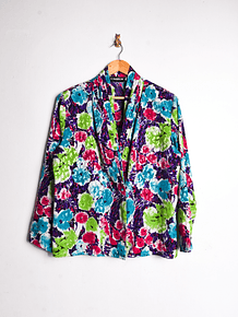 Blusa floral 80s satín