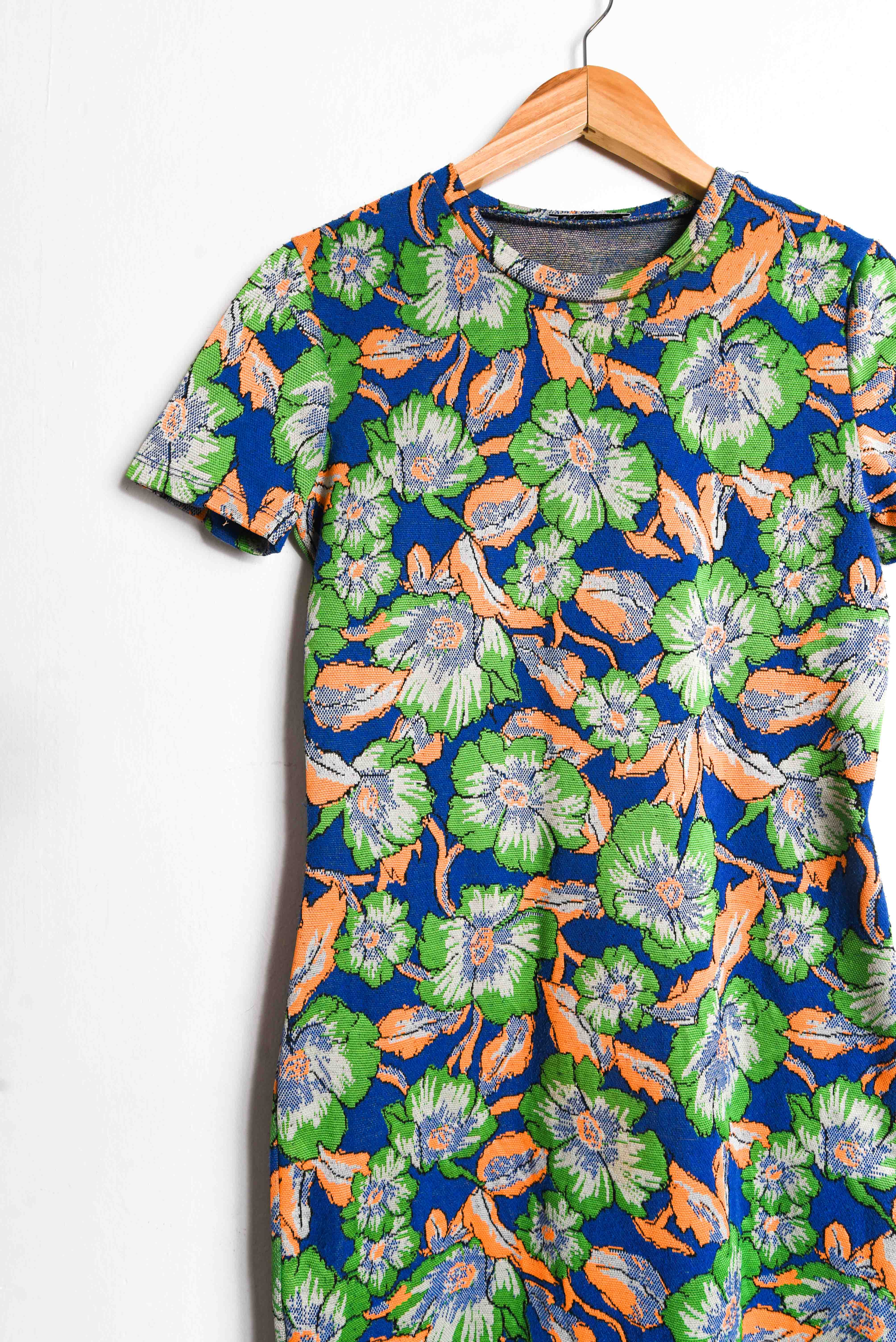 Vestido floral blue green