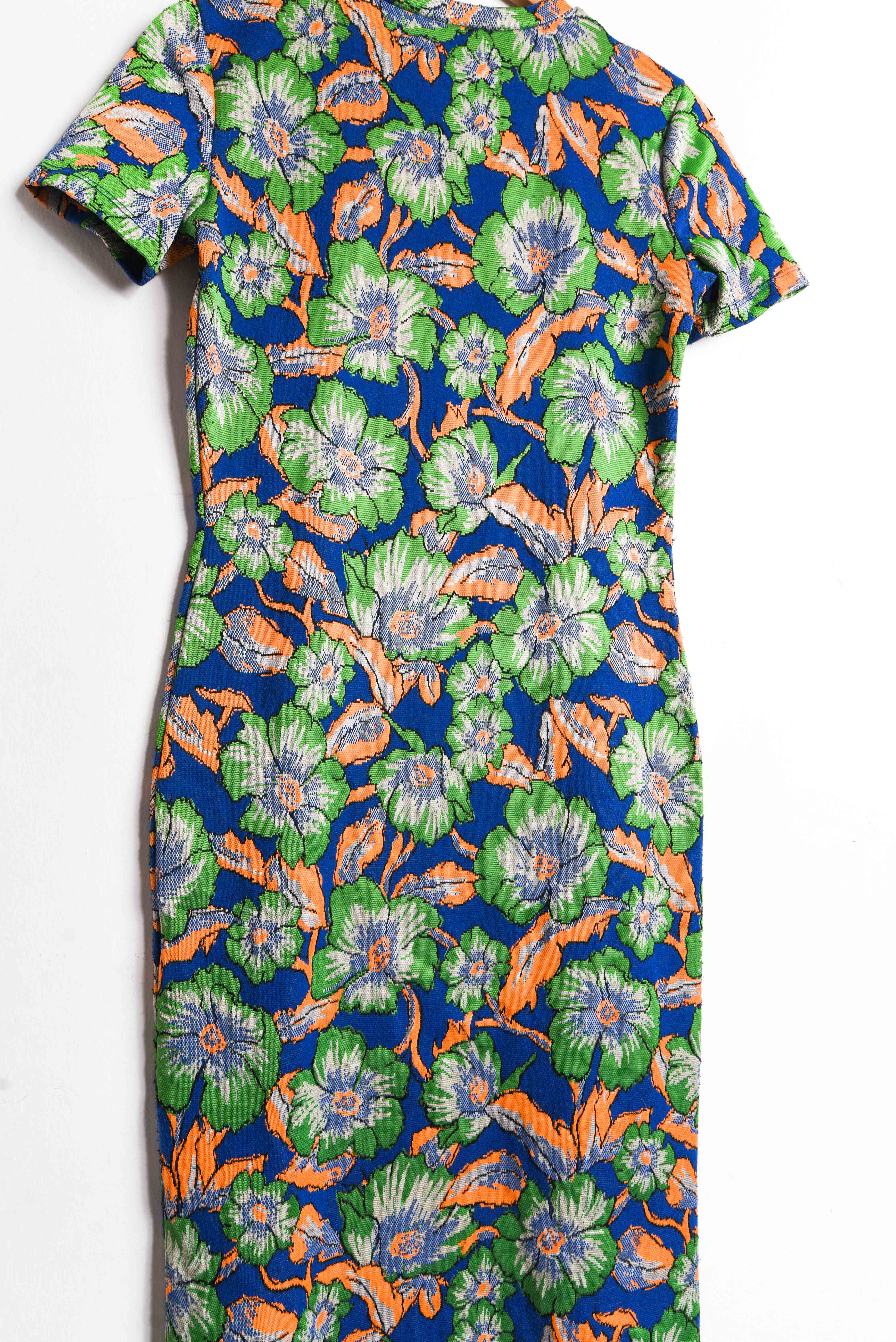 Vestido floral blue green