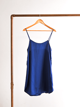 Slipdress azul satín