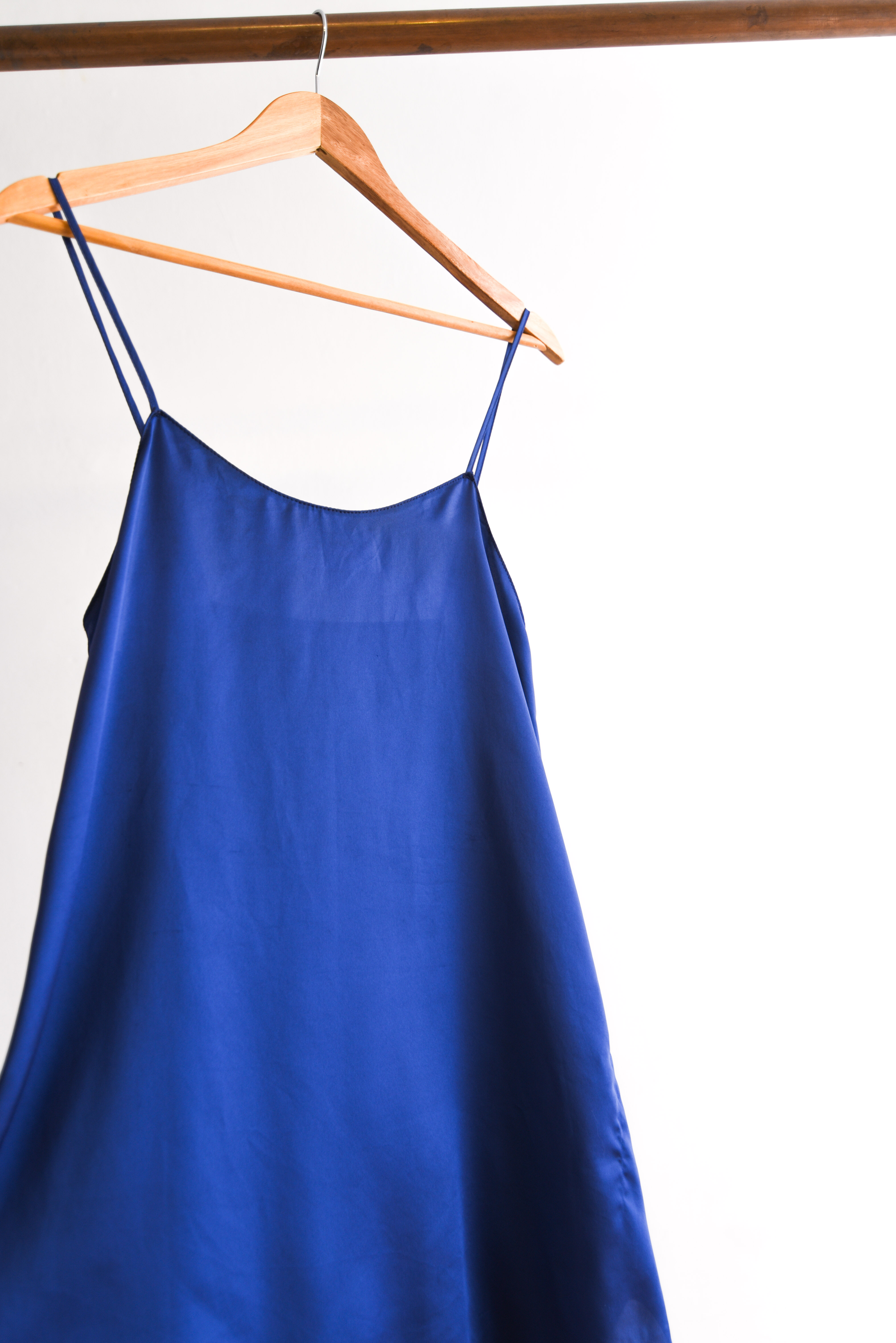 Slipdress azul satín