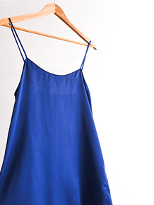 Slipdress azul satín