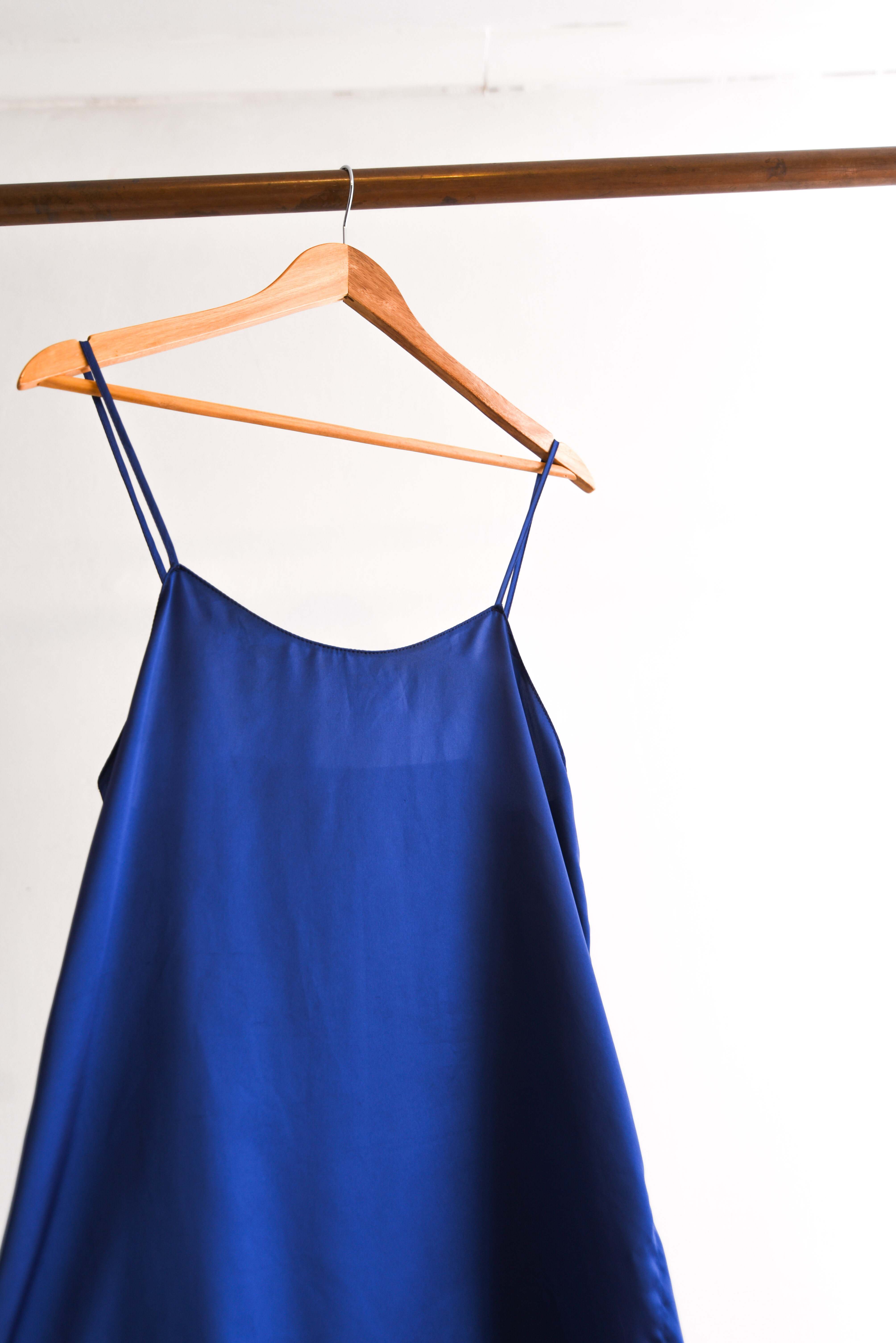 Slipdress azul satín
