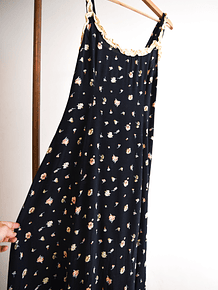 Vestido navy floral 90s