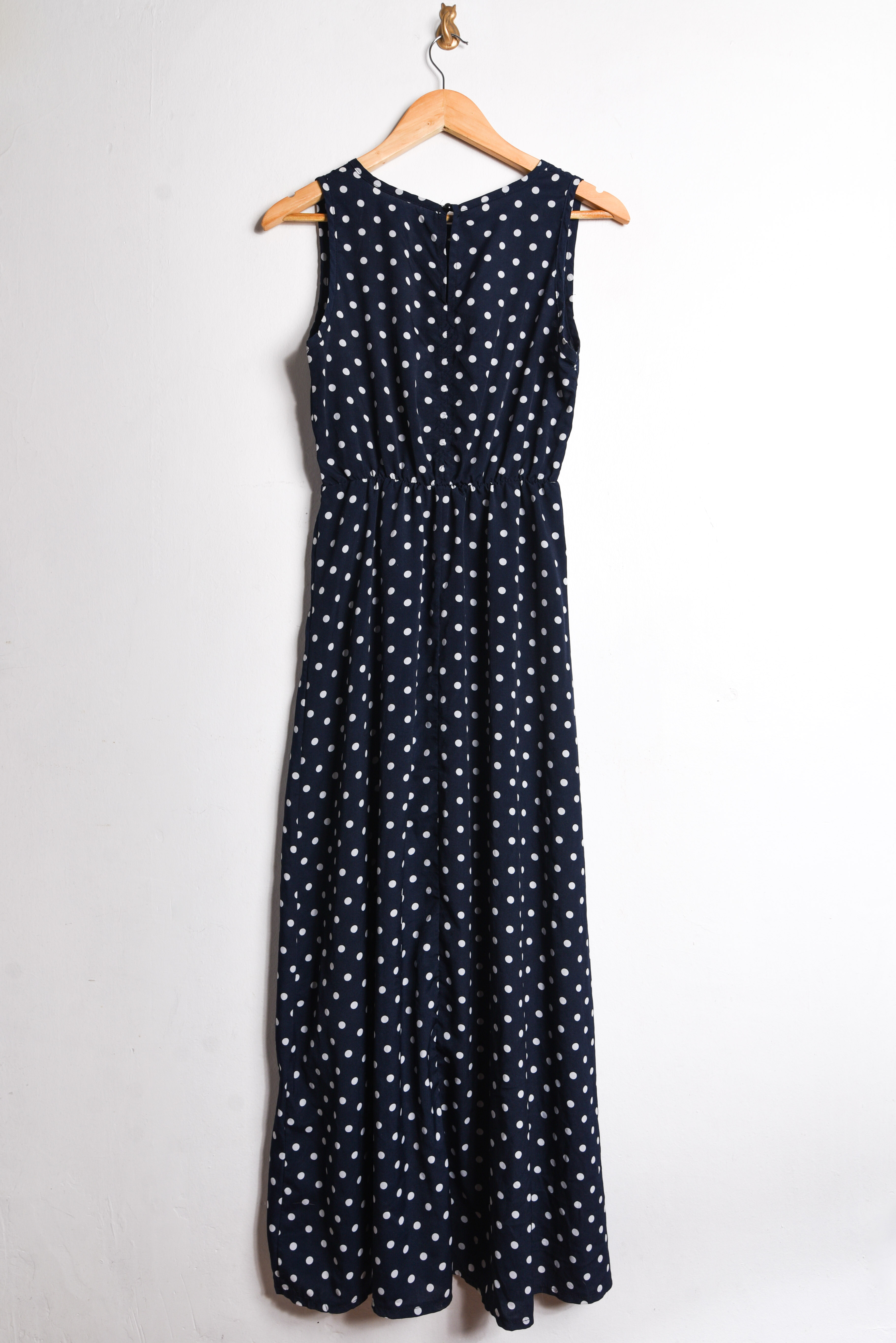 Maxi vestido navy lunares