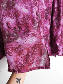 Blusa purple floral oriental