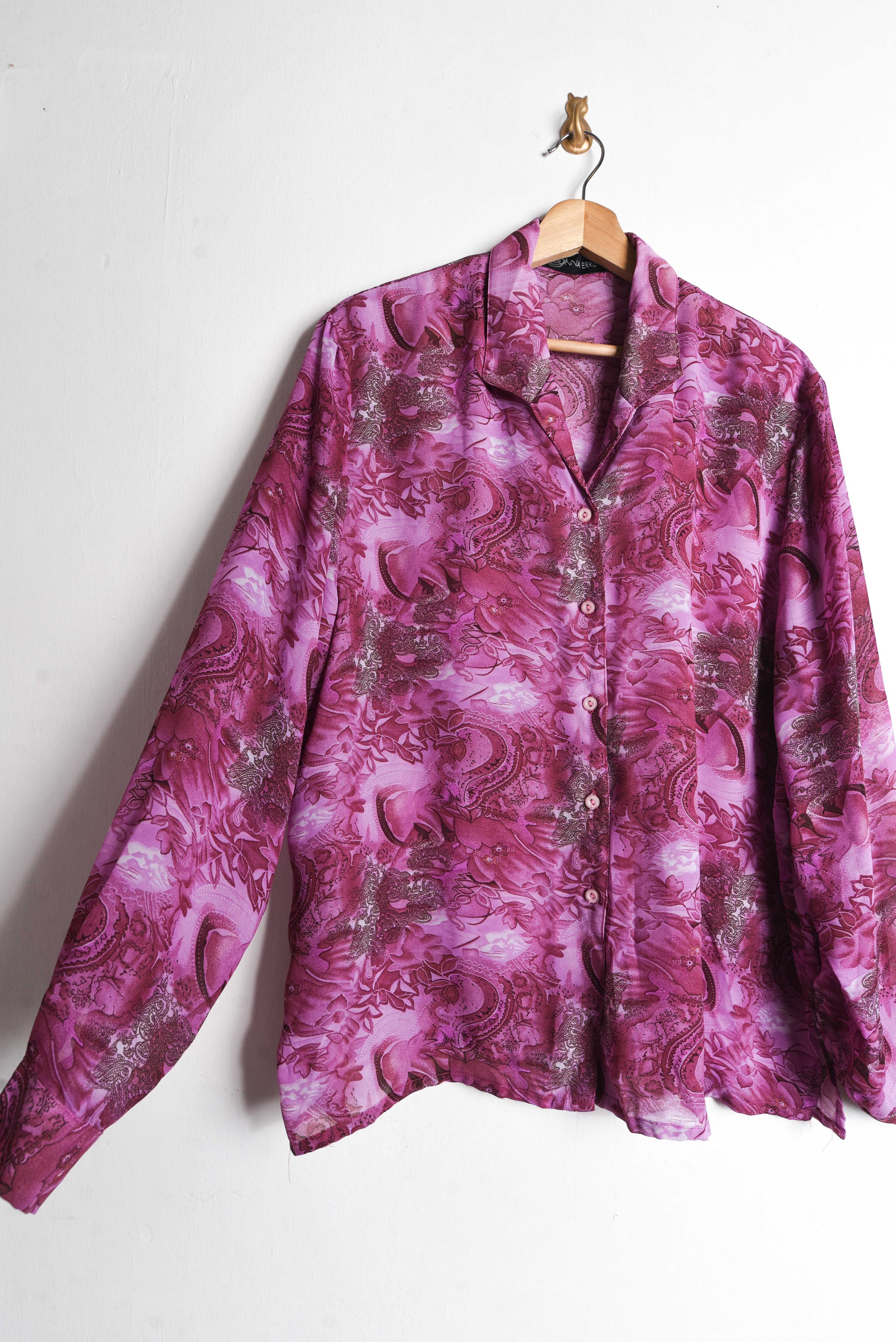 Blusa purple floral oriental