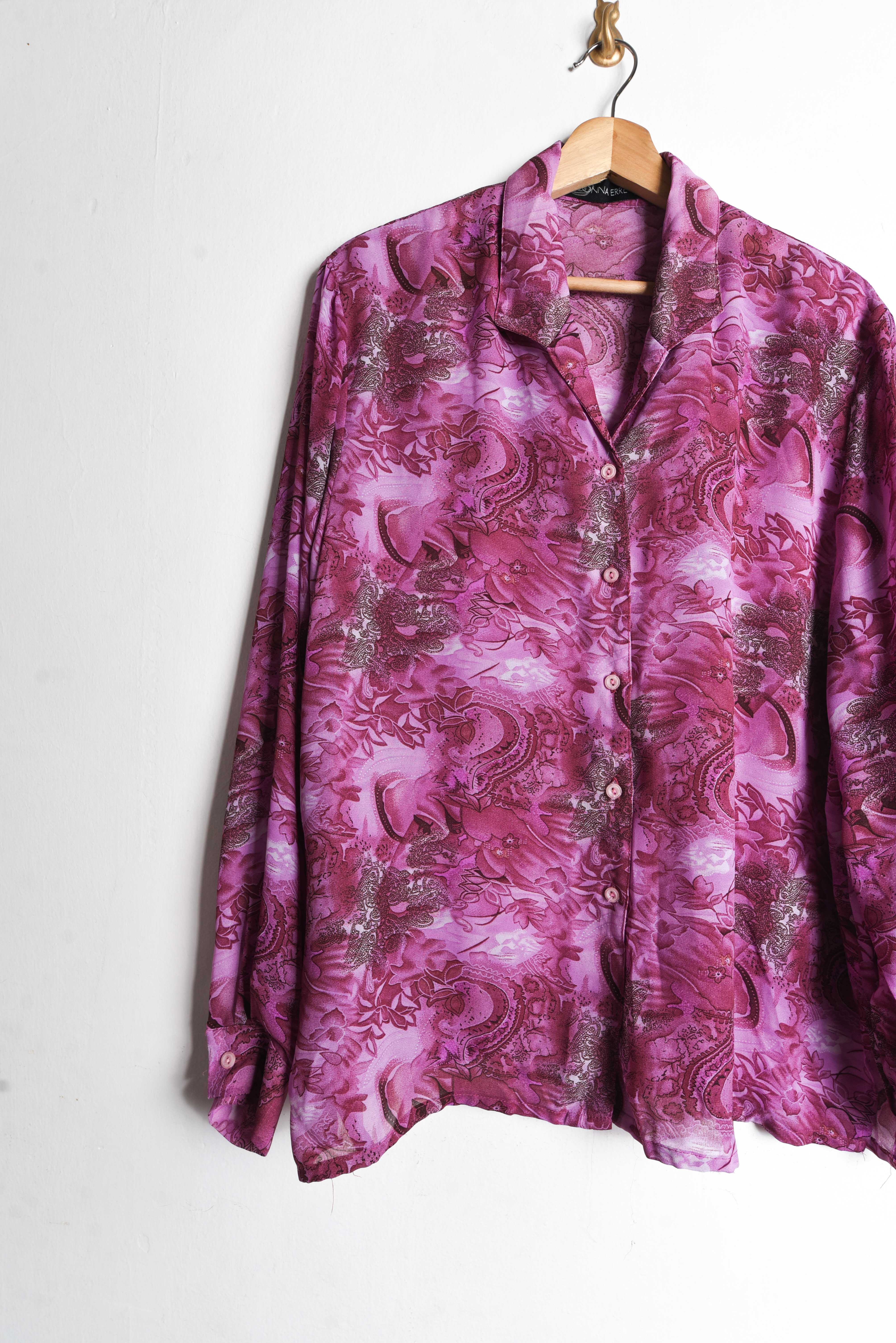 Blusa purple floral oriental