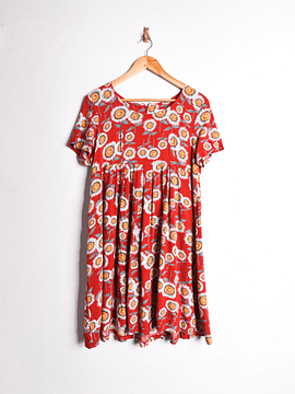 Vestido rojo 90s girasoles