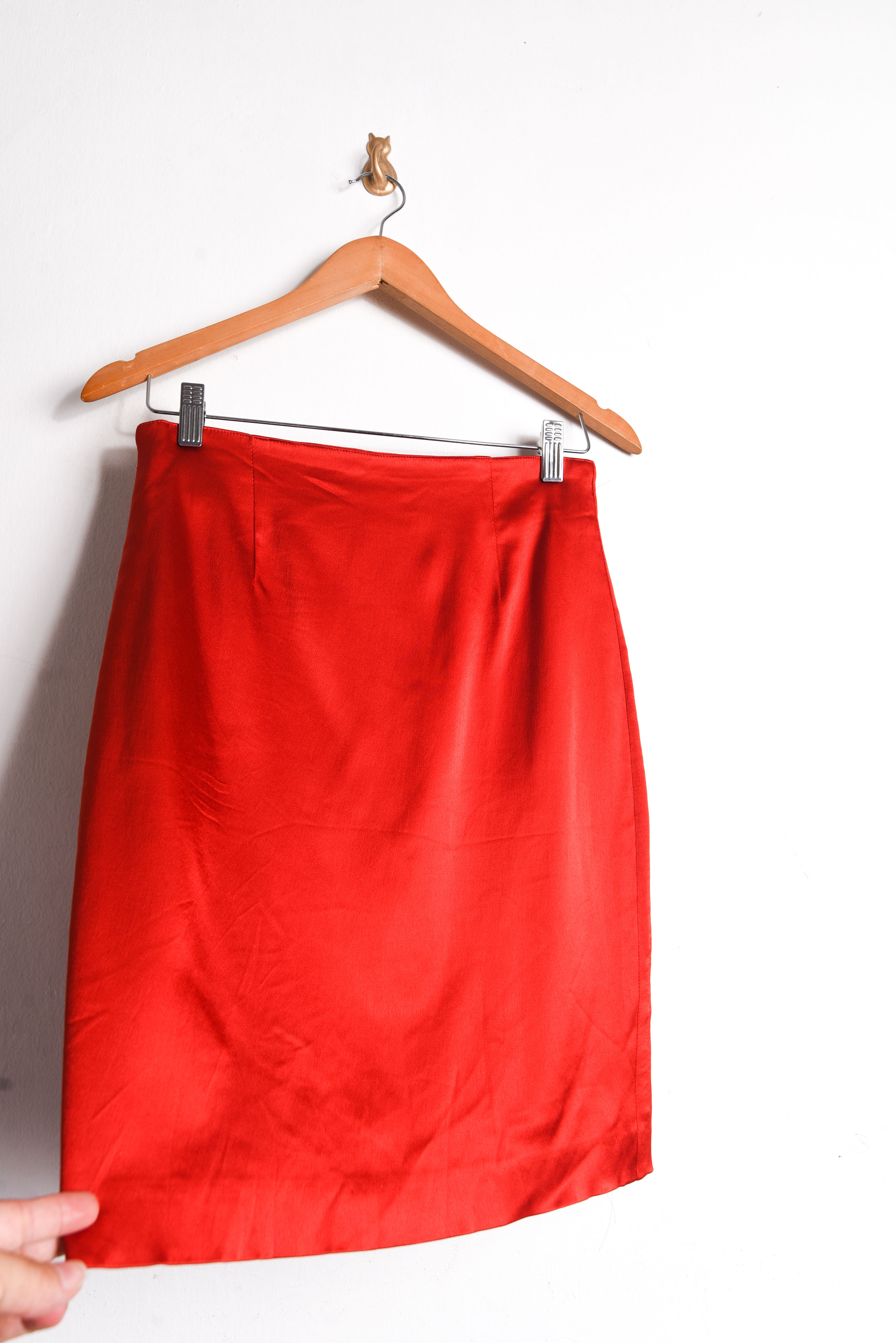 Falda roja vintage satín