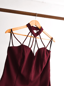 Vestido burdeo 90s party