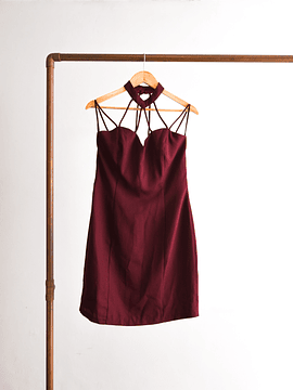 Vestido burdeo 90s party