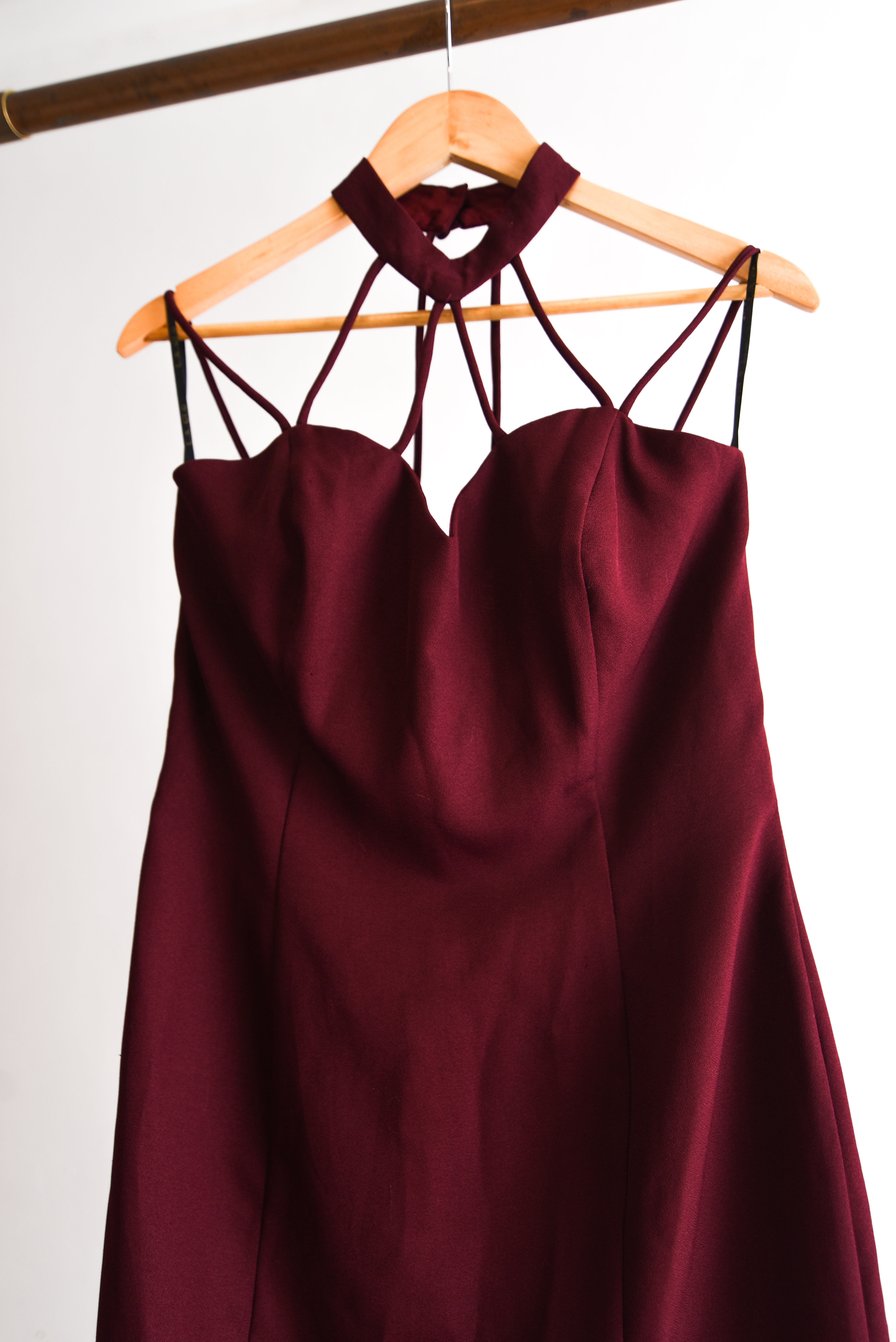 Vestido burdeo 90s party