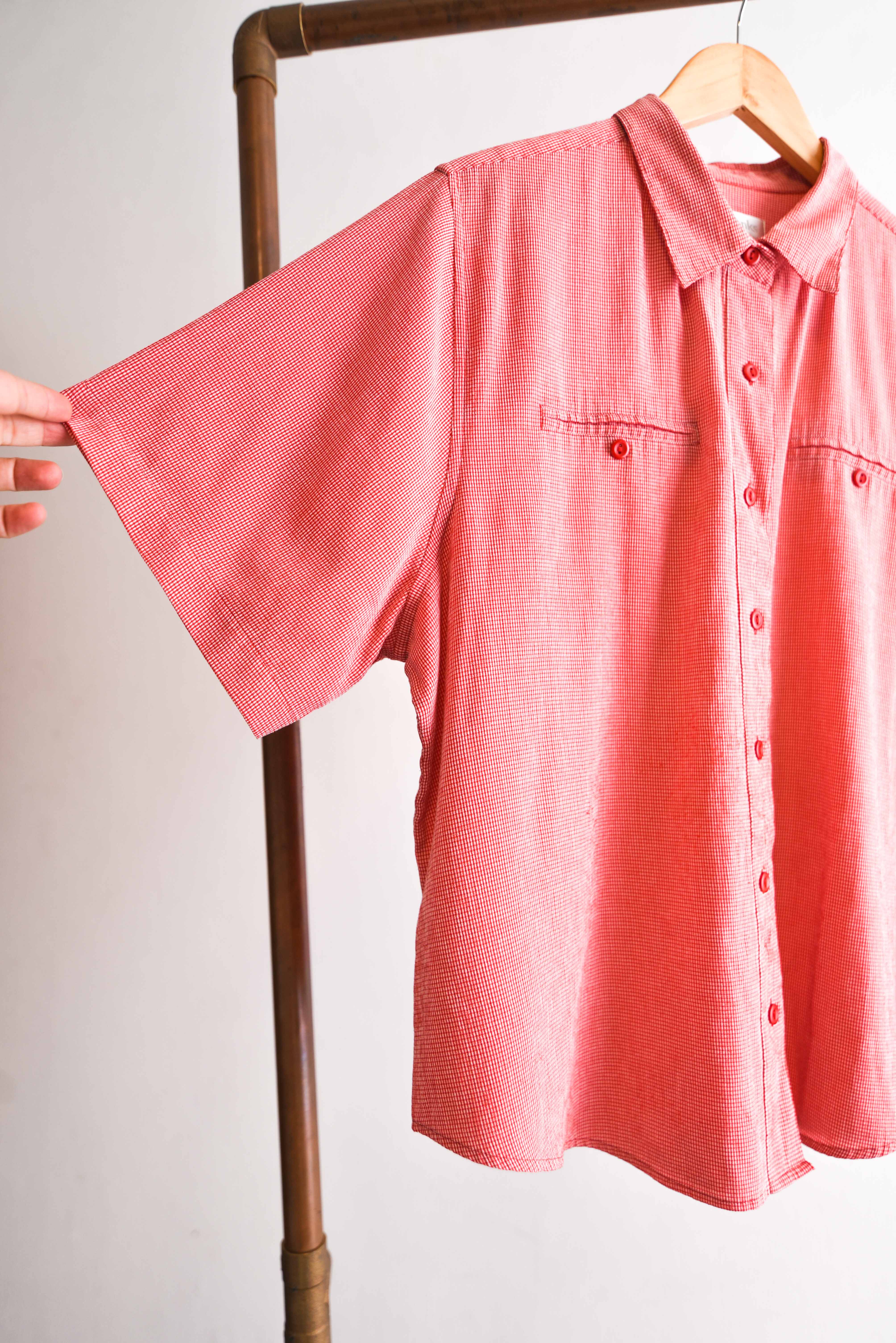 Camisa micro gingham red vntg