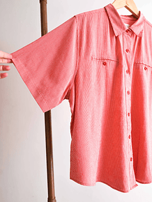 Camisa micro gingham red vntg