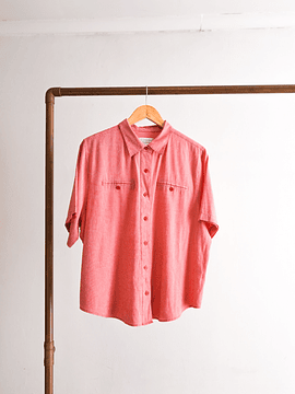 Camisa micro gingham red vntg