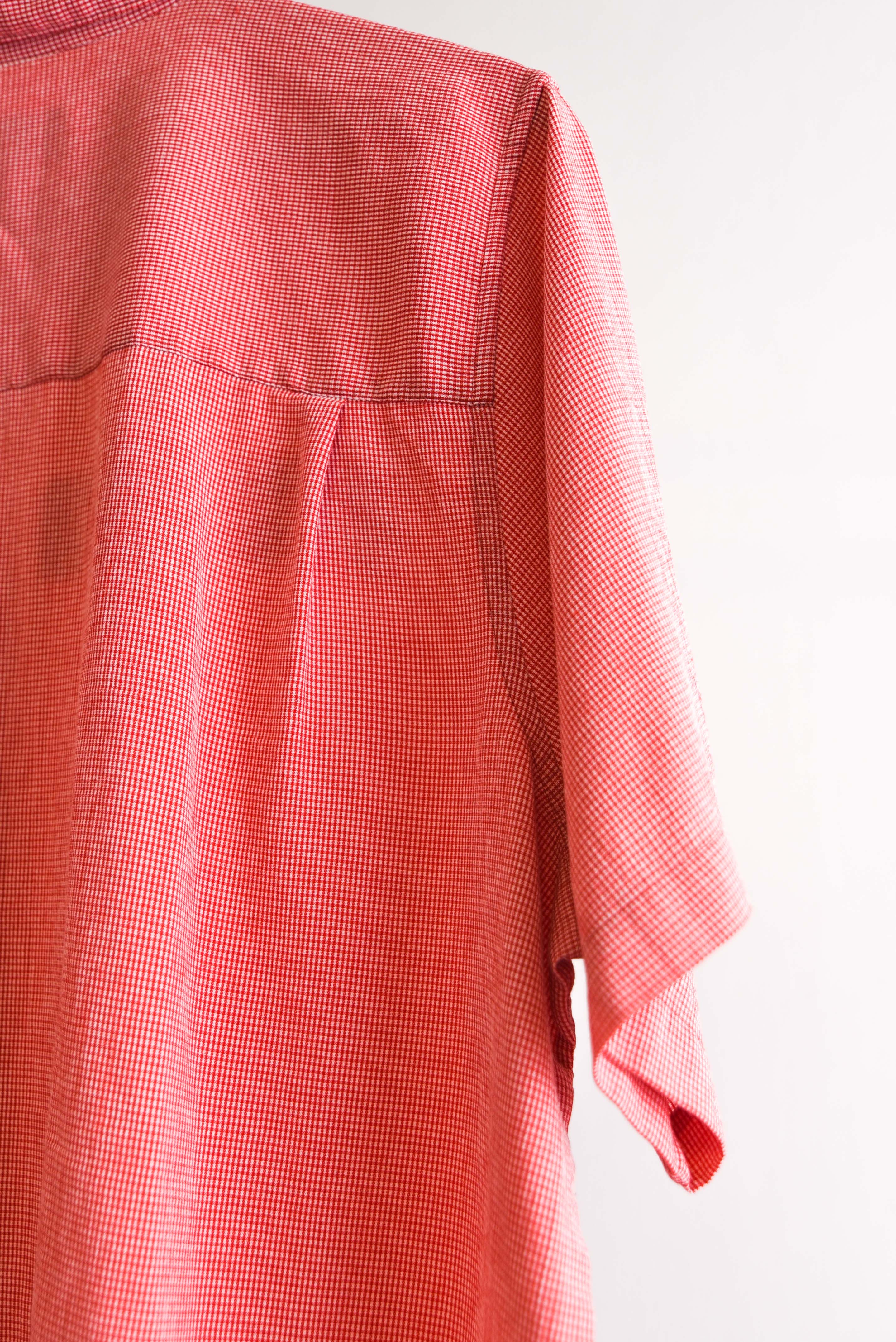 Camisa micro gingham red vntg