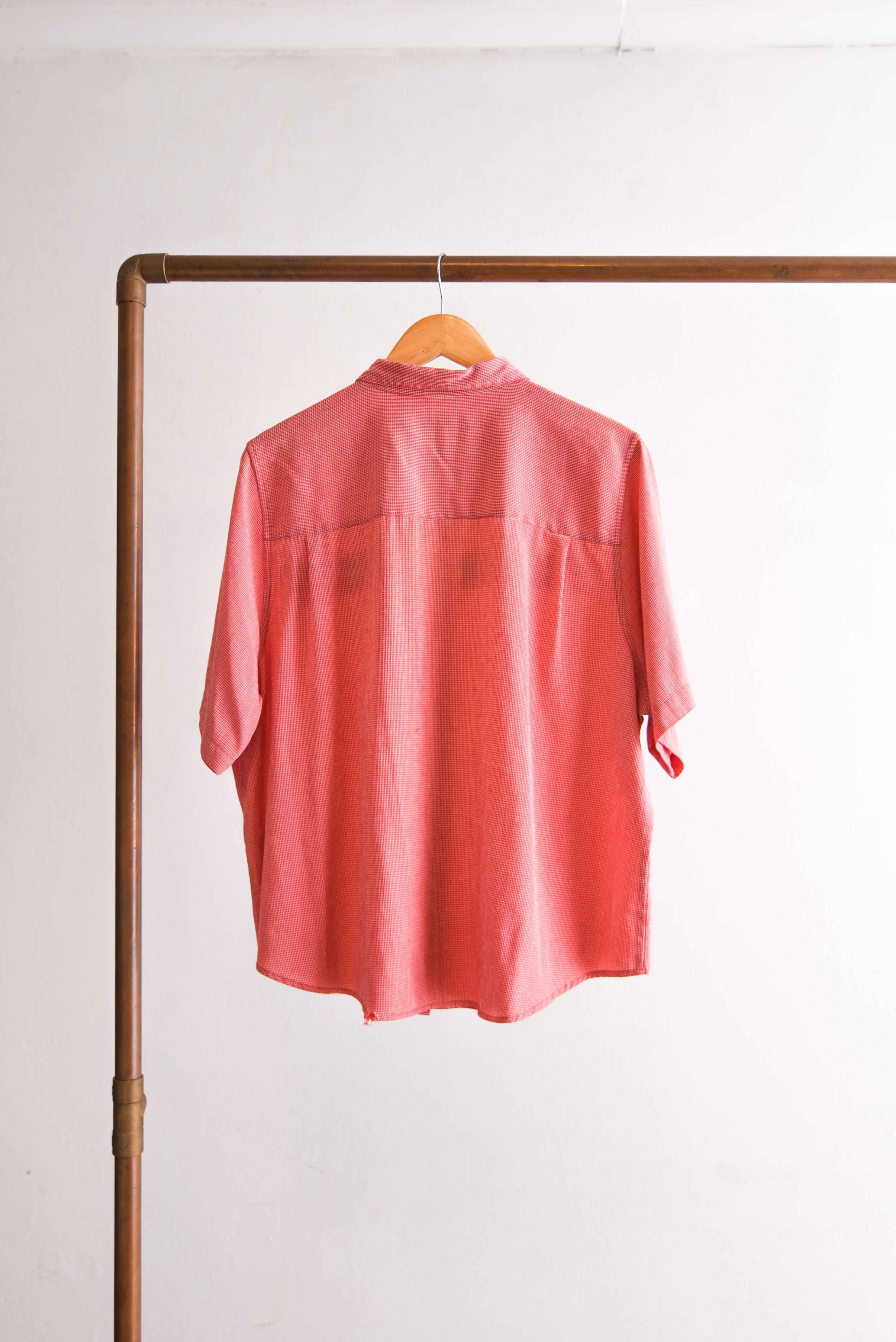 Camisa micro gingham red vntg